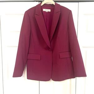 Tahari Arthur S. Levine Size 10 Fuchsia Dark Magenta Blazer One Button Closure